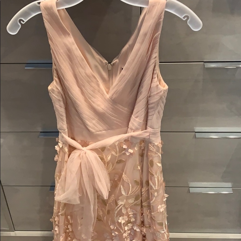 Adrianna Papell champagne flower dress